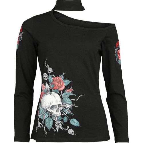 Rock Rebel by EMP Longsleeve with Skull and Roses Print Langarmshirt schwarz in XL