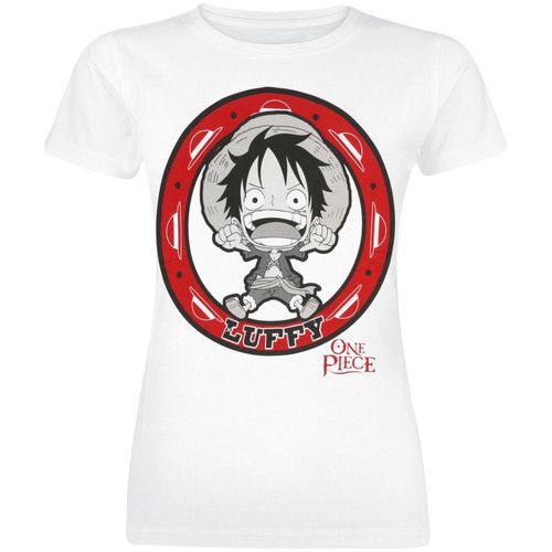 One Piece Scared Luffy T-Shirt weiß in L