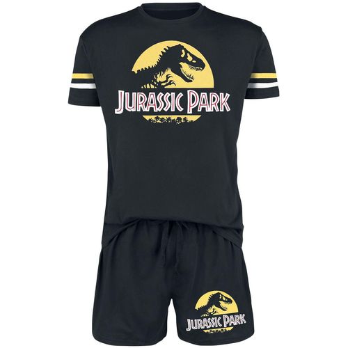 Jurassic Park Logo Schlafanzug schwarz in XXL