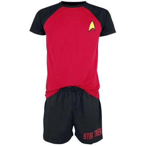 Star Trek Logo Schlafanzug schwarz rot in L