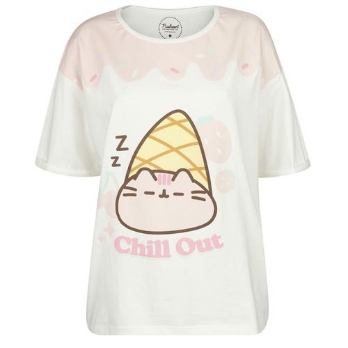 Pusheen Chill Out T-Shirt weiß rosa in S