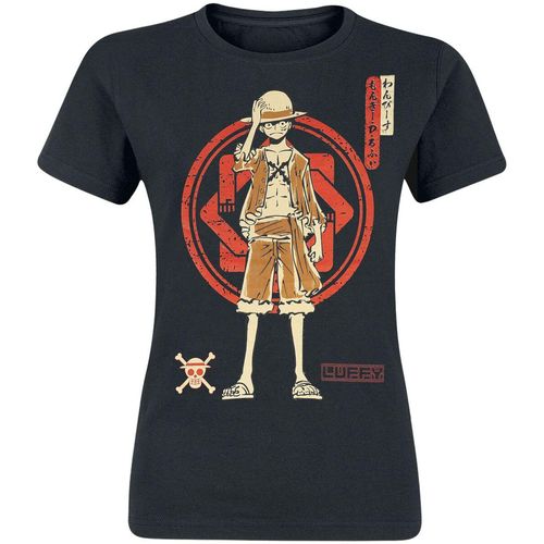 One Piece Luffy Logo T-Shirt schwarz in L
