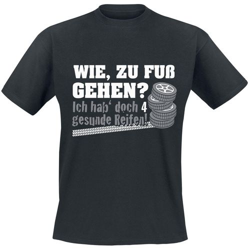 Sprüche Ich hab' doch 4 gesunde Reifen! T-Shirt schwarz in L