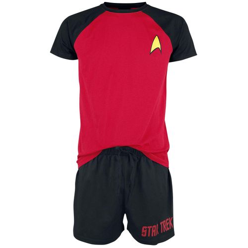 Star Trek Logo Schlafanzug schwarz rot in M