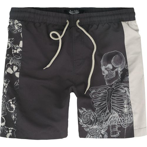 Rock Rebel by EMP Swim Shorts With Skeleton Print Badeshort dunkelgrau in M