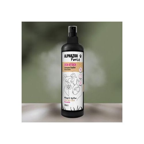 ALPHAZOO Zeck-Attack 200ml - Zeckenspray für Hunde, Katzen, Haus- und Hoftiere 500 ml