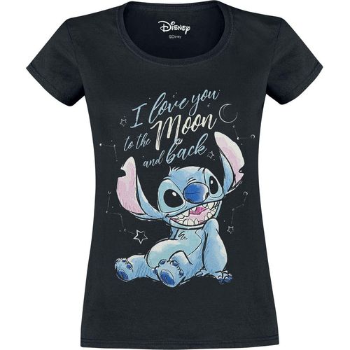 Lilo & Stitch I love you to the moon and back T-Shirt schwarz in XL