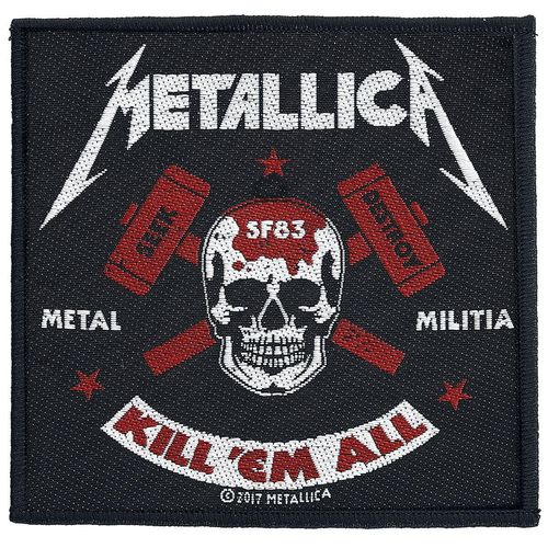 Metallica Metal Militia Patch schwarz rot weiß