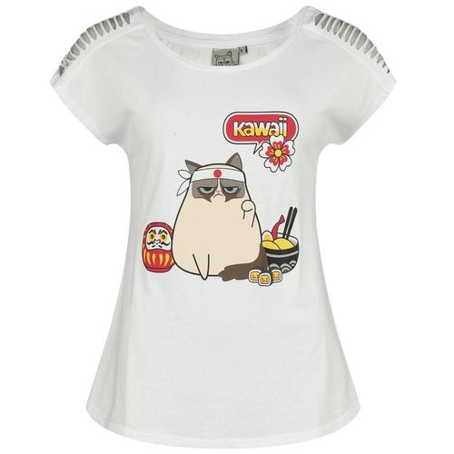Grumpy Cat Japanese T-Shirt weiß in XL