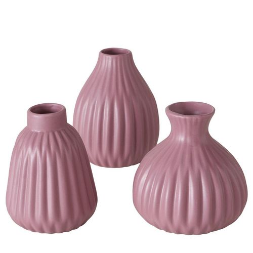 Boltze Vase Esko 3er-Set, Dunkelrosa