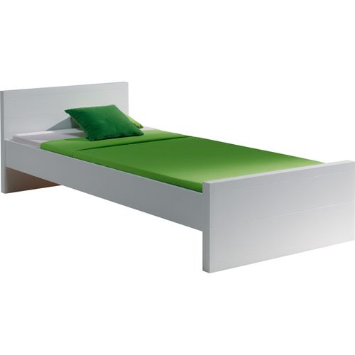 Einzelbett VIPACK, weiß, B:126cm H:77cm L:210cm, Betten, Einzelbett mit gradliniger Optik und Liegefläche 120x200 cm