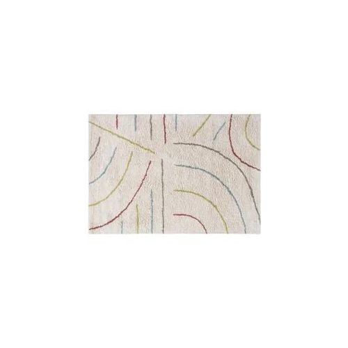 Kinderteppich Beige mehrfarbige Linien L100 x B150 cm PEPA