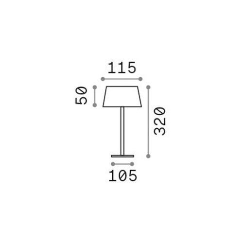 Ideal Lux LED-Akku-Außentischleuchte Pure, weiß Metall 32 cm