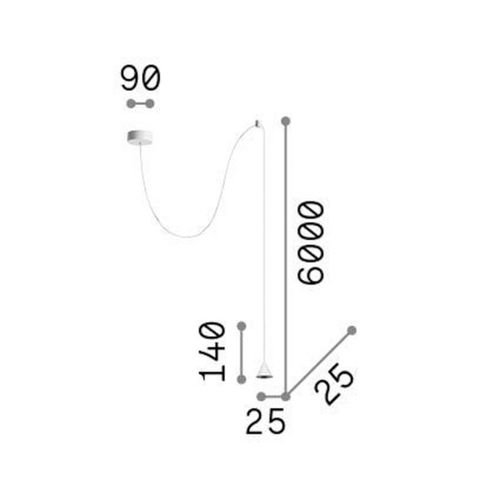 Ideal Lux LED-Hängeleuchte Archimede Cono, weiß, Metall