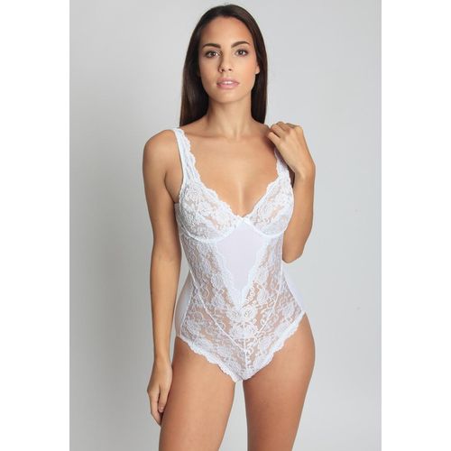 Body SASSA Gr. 95, Cup C, weiß Damen Bodies Spitzenbody mit Spitzeneinsatz