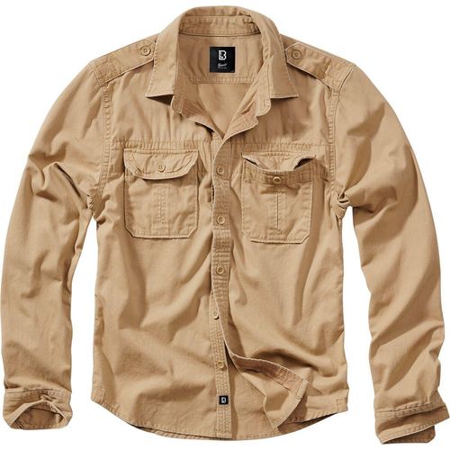 Brandit Vintage Shirt Langarmhemd camel in S