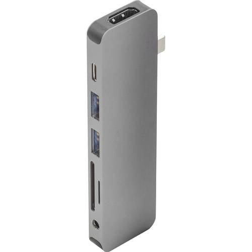 HYPER HyperDrive SOLO USB-C Hub USB-Kombi-Hub mit Aluminiumgehäuse, mit eingebautem SD-Kartenleser, Ultra HD-fähig Spacegrau