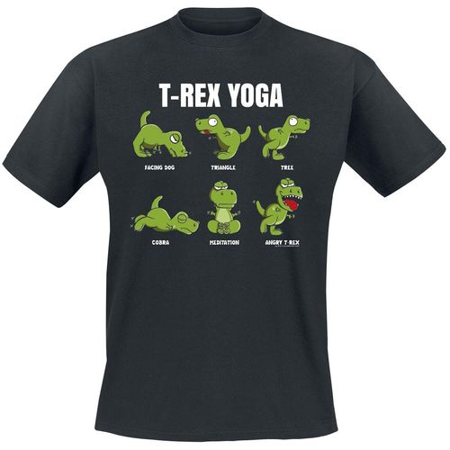 Tierisch T-Rex Yoga T-Shirt schwarz in XL