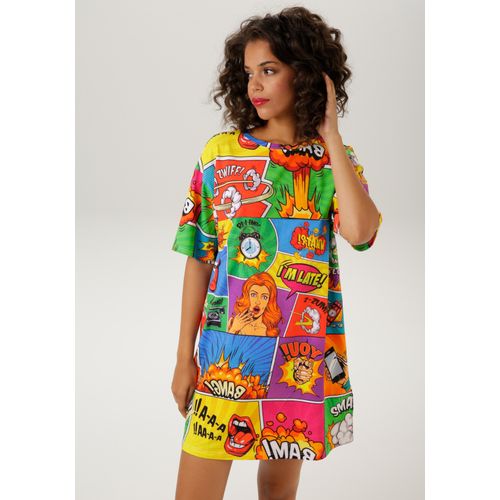 Aniston CASUAL Minikleid, mit coolen Comic-Drucken