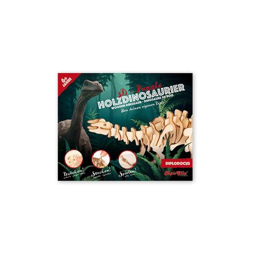 Lutz Mauder 6tlg. 3D-Puzzle "Holzdinosaurier" in Natur - ab 3 Jahren