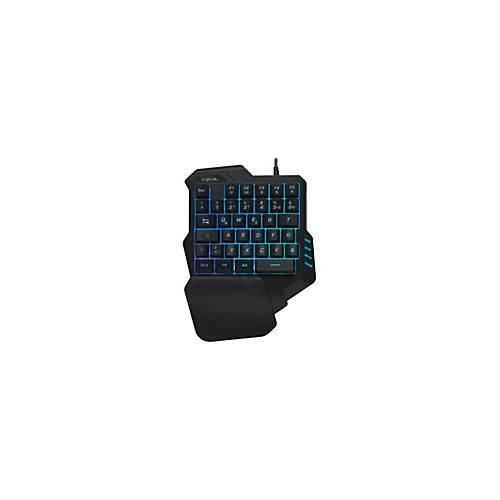 LogiLink Illuminated one-hand gaming - Tastatur - hintergrundbeleuchtet - USB - Schwarz