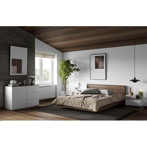 Bettgestell TEMAHOME, braun (nussbaumfarbig), B:187cm H:81cm L:211cm, Betten