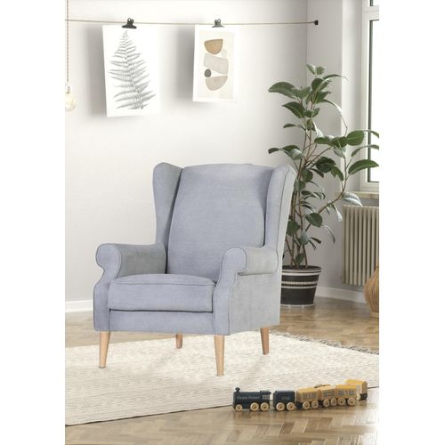 Ohrensessel GUTMANN FACTORY, blau (eisblau, türkis), B:82cm H:95cm T:85cm, 100% Polyester, Sessel