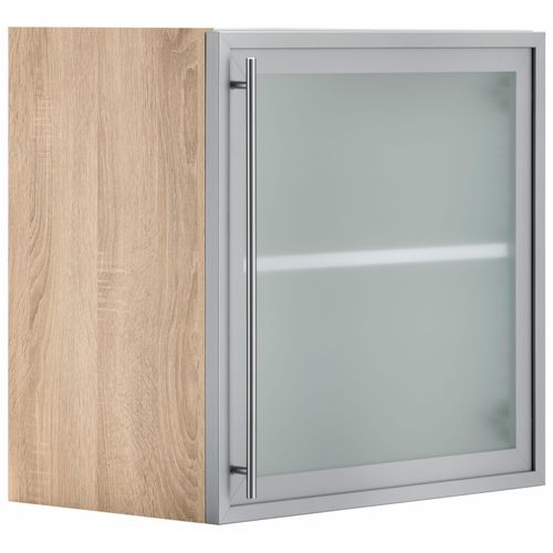 Hängeschrank OPTIFIT, silber (alu, eichefarben), B:60cm H:57,6cm T:35,2cm, Schränke, Breite 60 cm