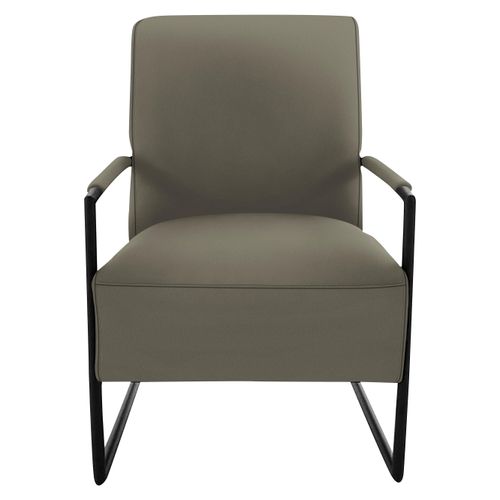 Cocktailsessel K+W KOMFORT & WOHNEN, beige (zypresse), B:62cm H:77cm T:83cm, Sessel, mit bezogenen Armlehnen, Gestell in Metall schwarz Struktur