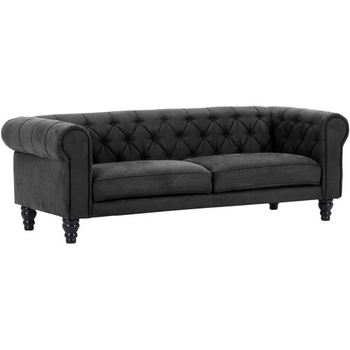 3-Sitzer GUTMANN FACTORY, schwarz, B:220cm H:75cm T:90cm, 100% Polyester, Sofas