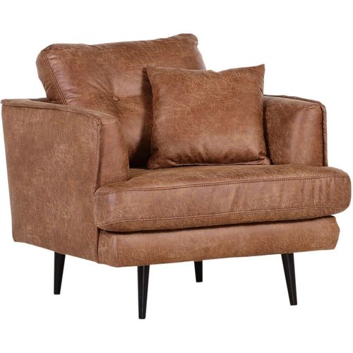 Sessel GUTMANN FACTORY, braun (cognac), B:90cm H:89cm T:95cm, 100% Polyester, Sessel