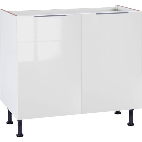 Spülenschrank OPTIFIT "Tara", weiß (weiß glanz), B:90cm H:87cm T:58,4cm, Schränke, Spülenschrank, Breite 90 cm