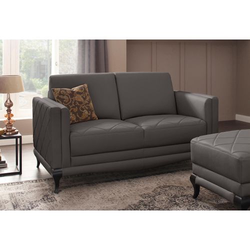 2-Sitzer HOME AFFAIRE, braun, B:158cm H:91cm T:87cm, Sofas, Federkern, hohe Holzfüße in edler Optik, Karosteppung