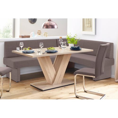 Eckbank HOME AFFAIRE, braun (cappuccino), B:162cm H:89cm T:222cm, Webstoff: 100% Polyester, Sitzbänke