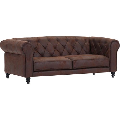 2,5-Sitzer GUTMANN FACTORY, braun (braun antik), B:195cm H:75cm T:90cm, 100% Polyester, Sofas