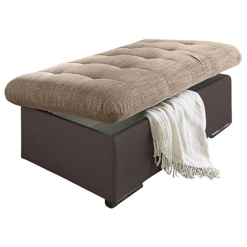 Hocker TRENDMANUFAKTUR Gr. B/H/T: 131cm x 42cm x 61cm, Kunstleder SOFTLUX-Struktur, braun (braun, sand)