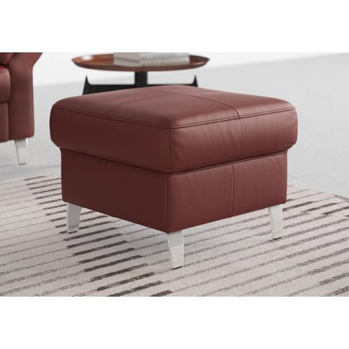 Hocker SIT & MORE "Arngast" Gr. B/H/T: 58cm x 48cm x 58cm, NaturLEDER, rot (merlot)