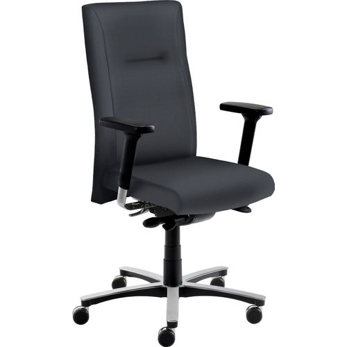 Bürostuhl MAYER SITZMÖBEL Stühle Gr. B/H/T: 71cm x 119cm x 62cm, Echtleder, grau (anthrazit, alu) 