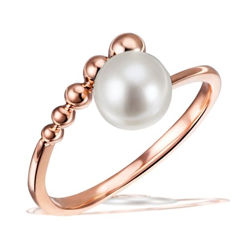 Perlenring GOLDMAID Fingerringe Gr. 17, Rotgold 585, rosegold (rosegoldfarben) Damen