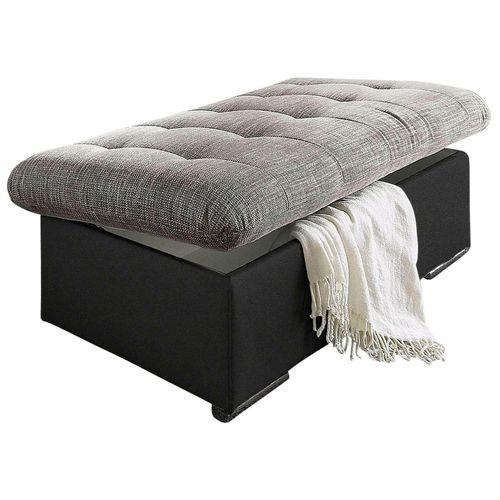 Hocker TRENDMANUFAKTUR Gr. B/H/T: 131cm x 42cm x 61cm, Luxus-Microfaser ALCAZAR-Struktur, schwarz (schwarz, pepper)