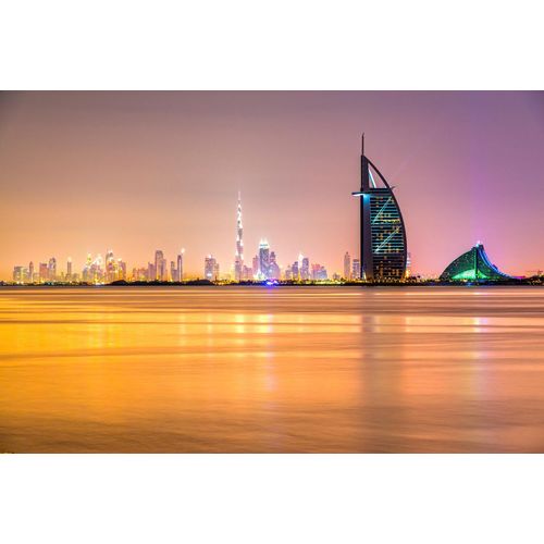 PAPERMOON Fototapete "DUBAI SKYLINE-EMIRAT BURJ AL ARAB" Tapeten Gr. B/L: 3,50 m x 2,60 m, Bahnen: 7 St., bunt Fototapeten