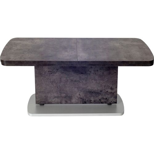 Couchtisch VIERHAUS, grau (dekor beton optik, grau, grau), Tische, Platte Dekor, Wangen Dekor, Bodenplatte silberfarbig