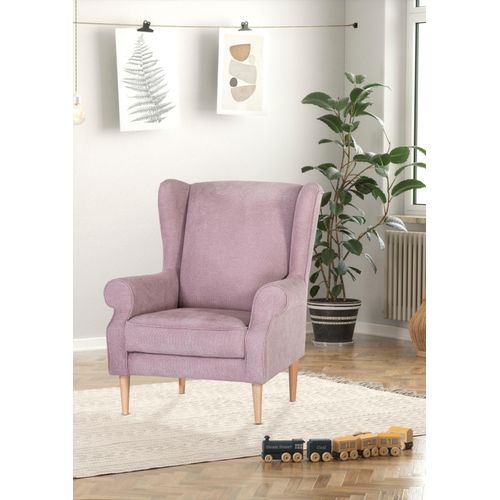 Ohrensessel GUTMANN FACTORY, bunt (rosé, hellblau, gelb), B:82cm H:95cm T:85cm, 100% Polyester, Sessel