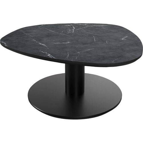 Couchtisch VIERHAUS, schwarz (hpl marmor marbel grigio, anthrazit, schwarz, grau), Tische, Couchtisch Runde Couchtische, Platte HPL Auflage Marmor Mabell Grigio, höhenverstellbar