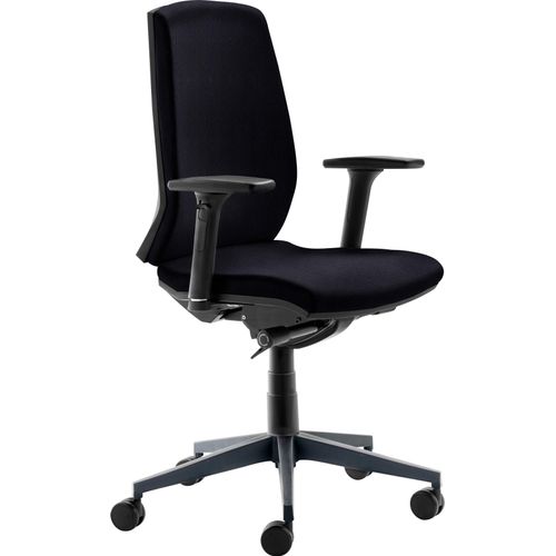 Bürostuhl MAYER SITZMÖBEL Stühle Gr. B/H/T: 66,5cm x 116cm x 62cm, Echtleder, schwarz (schwarz + schwarz) 