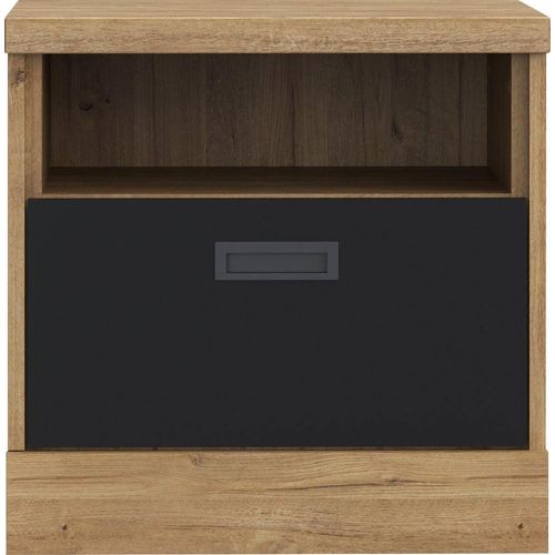 Nachtkommode FORTE, schwarz (waterford eiche, schwarz), B:48,5cm H:48,2cm T:43,1cm, Spanplatte, Sideboards