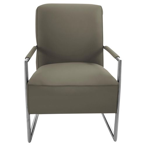 Cocktailsessel K+W KOMFORT & WOHNEN, beige (zypresse), B:62cm H:77cm T:83cm, Sessel, mit bezogenen Armlehnen, Gestell in Metall Edelstahloptik