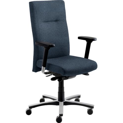 Bürostuhl MAYER SITZMÖBEL Stühle Gr. B/H/T: 71cm x 119cm x 62cm, Polyester, blau (jeansblau + alu) 