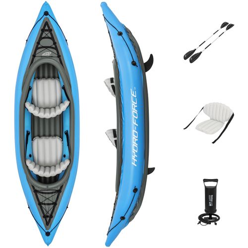 Zweierkajak BESTWAY "Kajak-Set "Cove Champion X2" Hydro-Force", blau, KleinbooteB:88cm H:45cm L:331cm, Vinyl, B:88cm H:45cm L:331cm