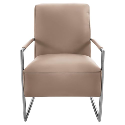 Cocktailsessel K+W KOMFORT & WOHNEN, beige (sand), B:62cm H:77cm T:83cm, Sessel, mit bezogenen Armlehnen, Gestell in Metall Edelstahloptik